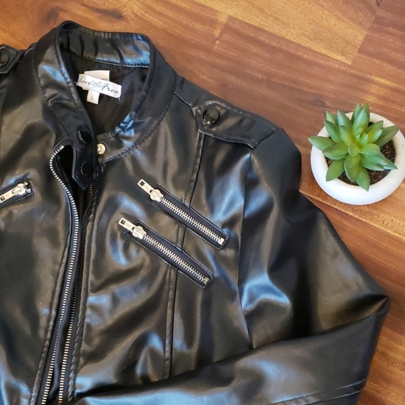 EUC | LIVE FREE | Faux Leather Jacket - Picture 2 of 7
